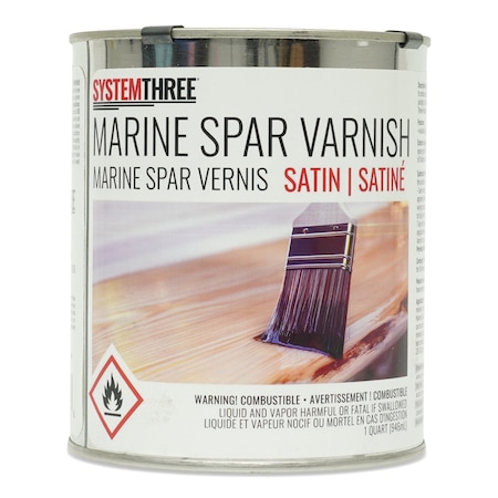 System Three Resins Marine Spar Varnish, Satin, Quart 1855S16